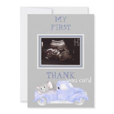 Ultrasound Photo Truck Thanks Baby Point of View Thank You Card