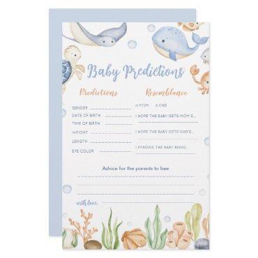 Under the sea animals ocean Baby  predictions card