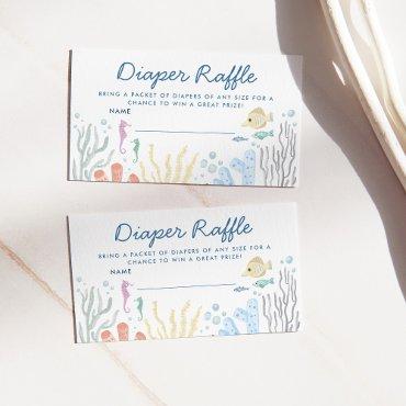 Under the Sea Baby Shower Diaper Raffle Enclos Enclosure Card