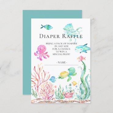 Under the Sea Baby Shower Diaper Raffle Ticket Invitation