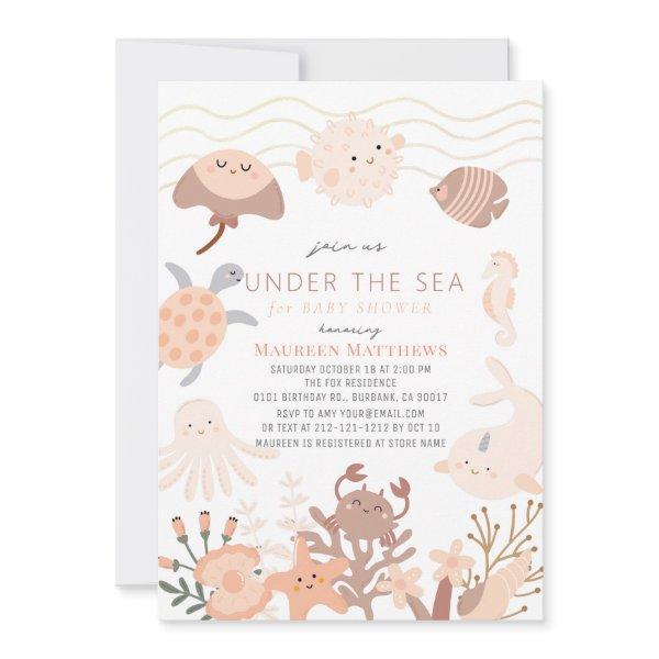 Under the Sea Creatures Pink Boho
