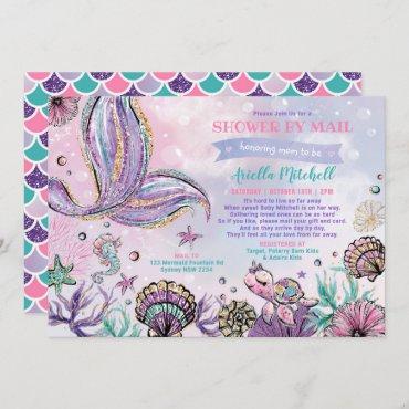 Under the Sea Mermaid Baby Shower By Mail Invitation
