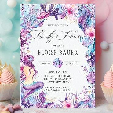 Under the Sea Mermaid Baby Shower Purple Turquoise
