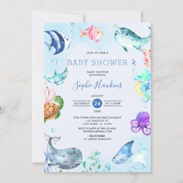 Under the Sea Ocean Couples Baby Shower Invitation