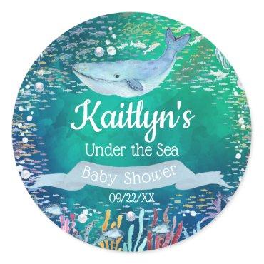 Under The Sea | Ocean Themed Baby Shower Classic Round Sticker