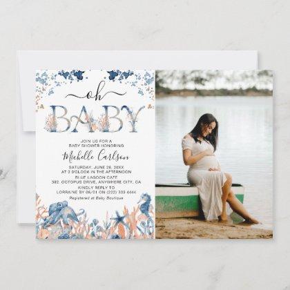 Under-the-Sea 'Oh Baby' Photo Baby Shower  Invitation