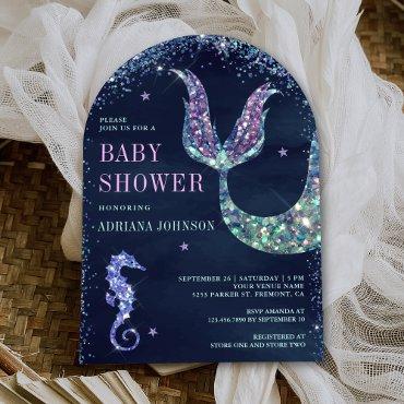 Under the Sea Purple Mermaid Arch Navy
