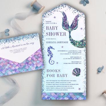 Under the Sea Purple Mermaid Baby Shower All In One