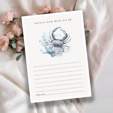 Underwater Crab Coral Advice for Mum Baby Shower Enclosure Card