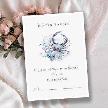 Underwater Crab Coral Diaper Raffle Baby Shower Enclosure Card