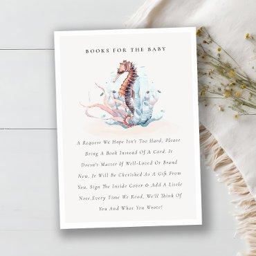Underwater Seahorse Seaweed Books for Baby Shower Enclosure Card