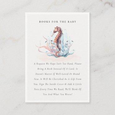 Underwater Seahorse Seaweed Books for Baby Shower Enclosure Card