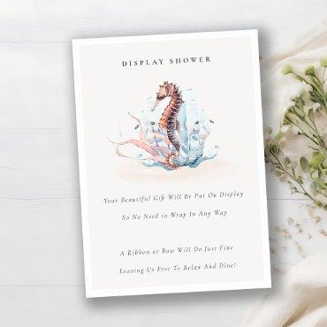 Underwater Seahorse Seaweed Display Baby Shower Enclosure Card