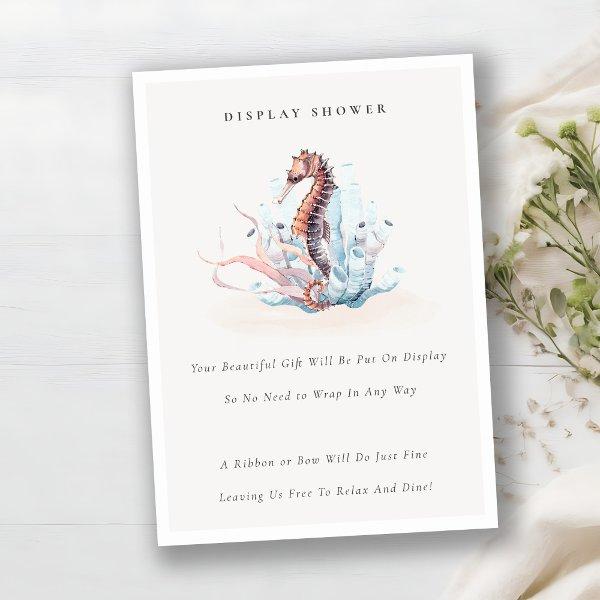 Underwater Seahorse Seaweed Display Baby Shower Enclosure Card