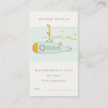 Underwater Submarine Diaper Raffle Baby Shower Enclosure Card