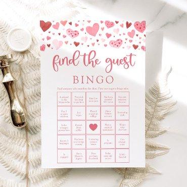 Valentine Find the Guest Bingo Baby Shower Game
