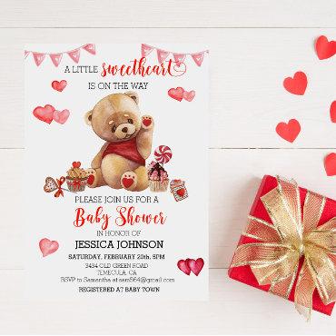 Valentine's Day Baby Shower Teddy Bear Hearts