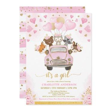 Valentines Woodland Pink Gold Balloons