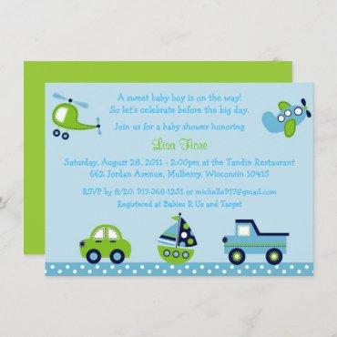 Vehicle Baby Shower Invitation