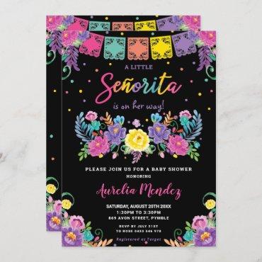 Vibrant Mexican Floral Señorita Baby Shower Girl