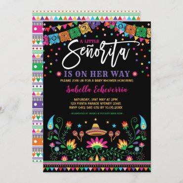 Vibrant Mexican Senorita Fiesta Baby Shower Invitation
