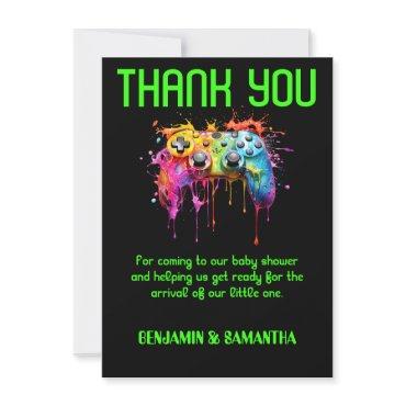 Video Game Neutral Baby Shower Thank You Card