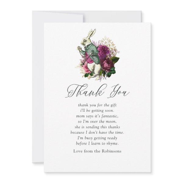 Vintage Alice In Wonderland Baby Shower Thank You Card