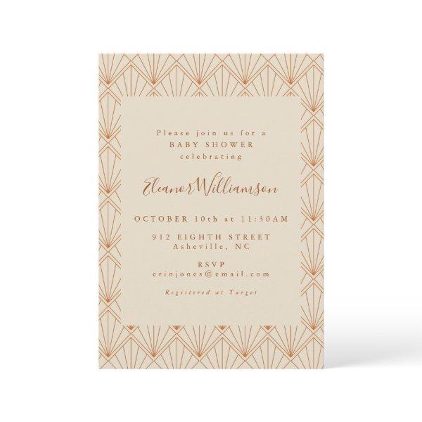 Vintage Art Deco Art Burnt Orange