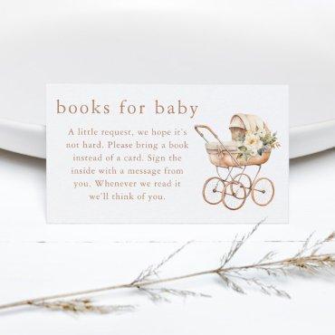 Vintage Baby Carriage Baby Shower Books for Baby Enclosure Card