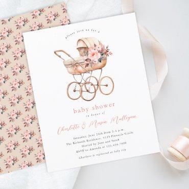 Vintage Baby Carriage Neutral Couples Baby Shower