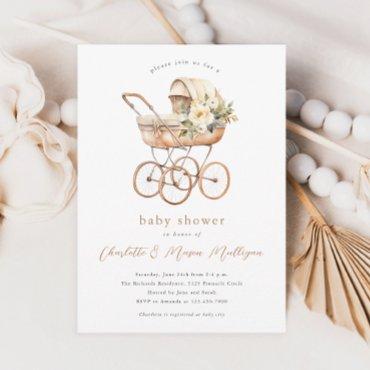 Vintage Baby Carriage Neutral Couples