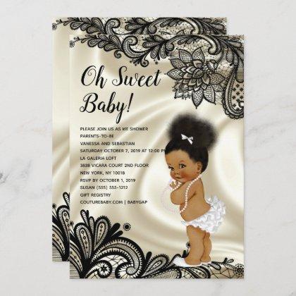 Vintage Baby Girl Baby Shower Invitation