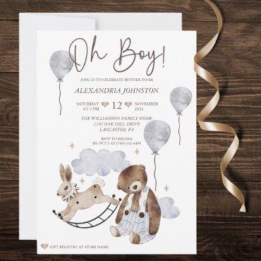 Vintage Bear Baby Boy Shower