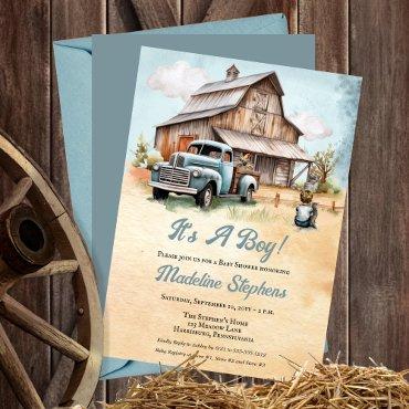 Vintage Blue Truck | Barn Boy Farming