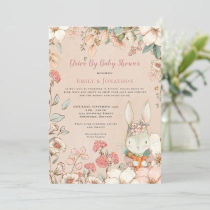 Vintage Bunny Girl Floral Drive By