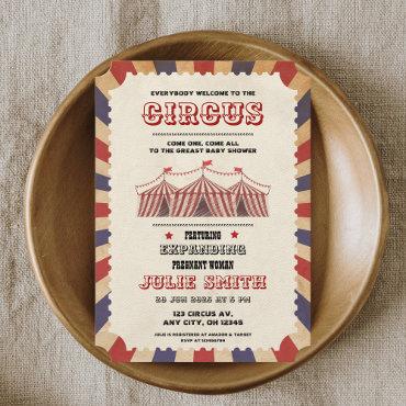 Vintage Circus Baby Shower Ticket Carnival Theme I
