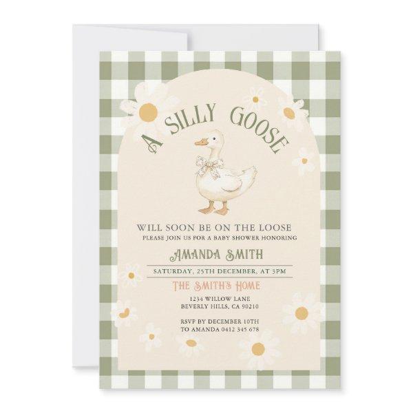 Vintage Daisy Green Goose Baby Shower