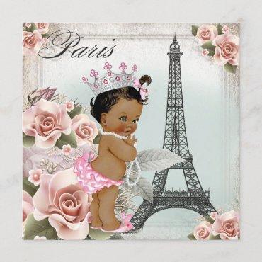 Vintage Ethnic Princess Paris Baby Shower Invitation