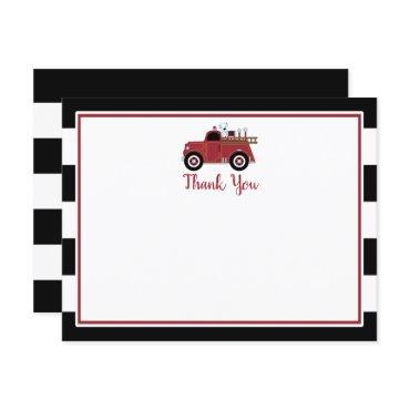 Vintage Fire Truck Baby Shower Thank You Card
