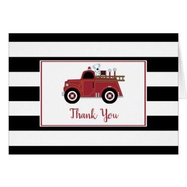 Vintage Fire Truck Baby Shower Thank You Note