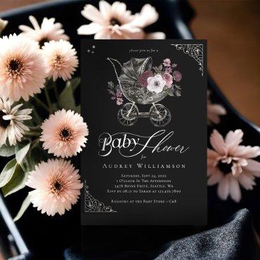 Vintage Floral Gothic Stroller Spooky
