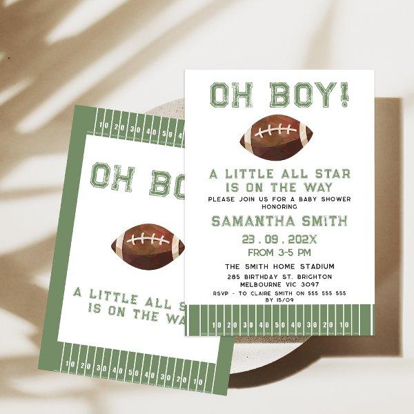 Vintage Green Brown All Star Football