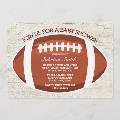 Vintage Look Football Baby Shower Invitation
