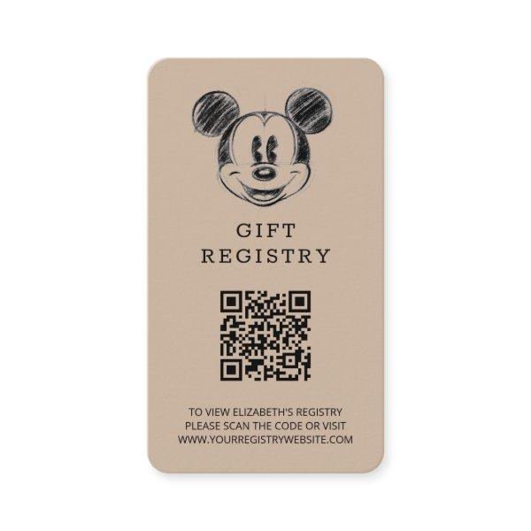 Vintage Mickey Mouse | Baby Shower Gift Registry Enclosure Card
