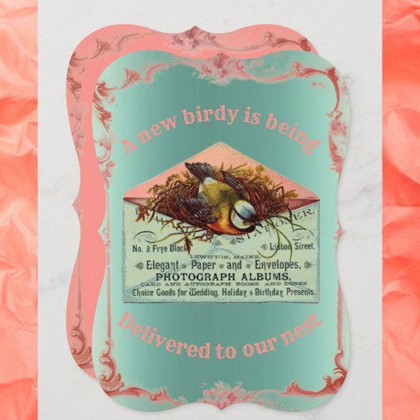 Vintage nesting bird