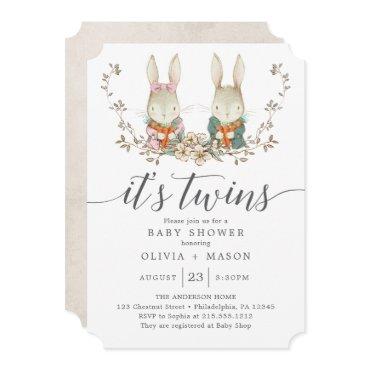Vintage Rabbit Botanical Twin