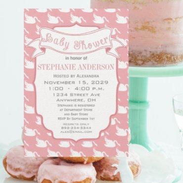 Vintage Retro Baby Girl Swan Pattern