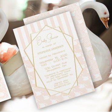 Vintage Retro Baby Girl Swan Pink