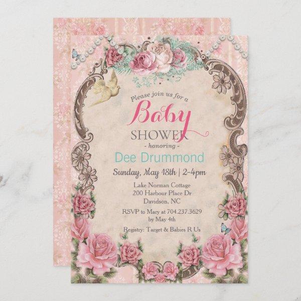 Vintage Shabby Chic Baby Shower Floral