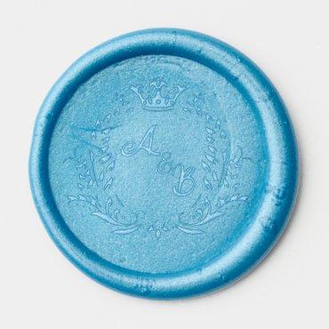 Vintage Shield & Crown Monogram Wedding Wax Seal Sticker